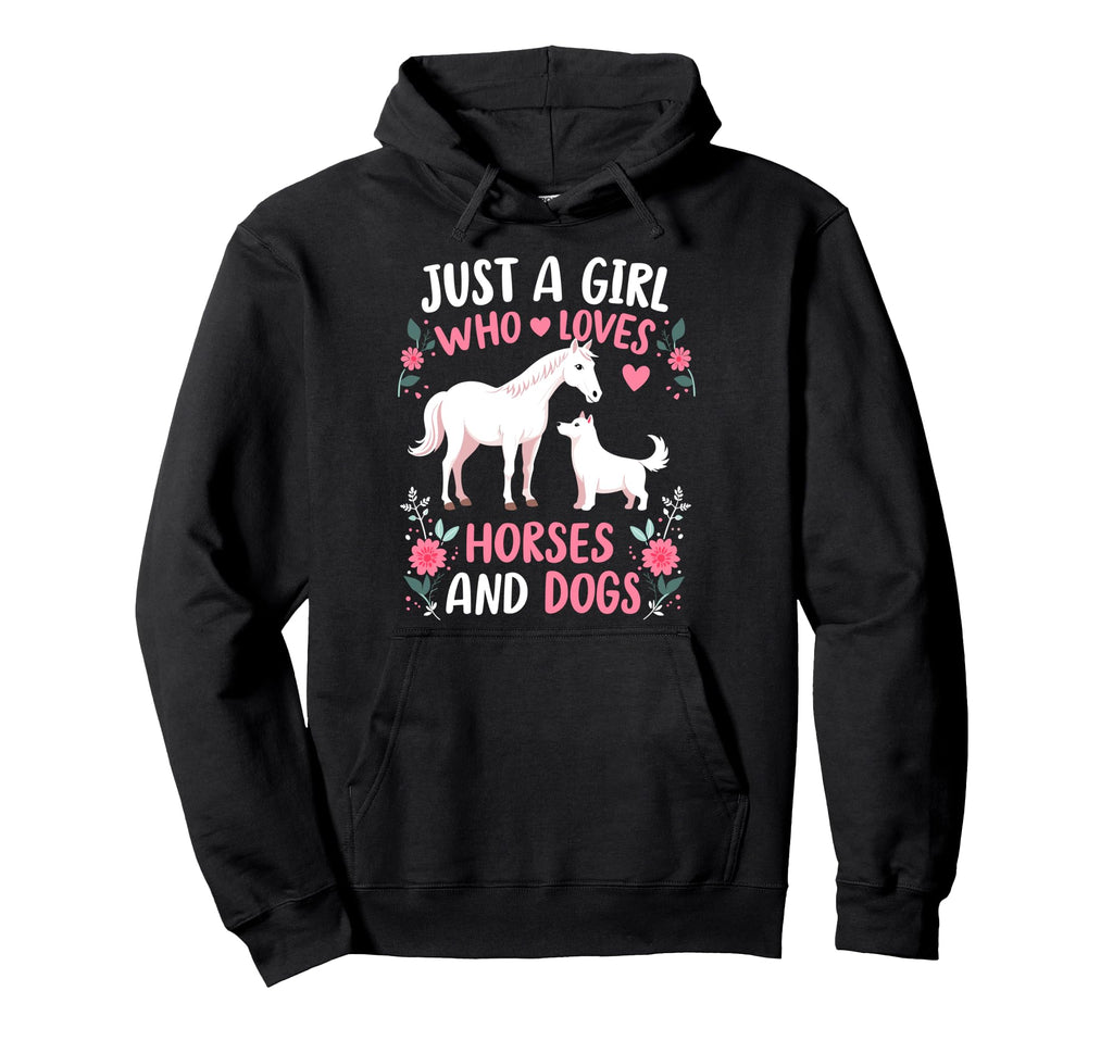Just Who Loves Horses Dogs Mom Dog Lover Hoodie - Novelty Apparel Unisex - T-Shirt, Sweatshirt, Hoodie
