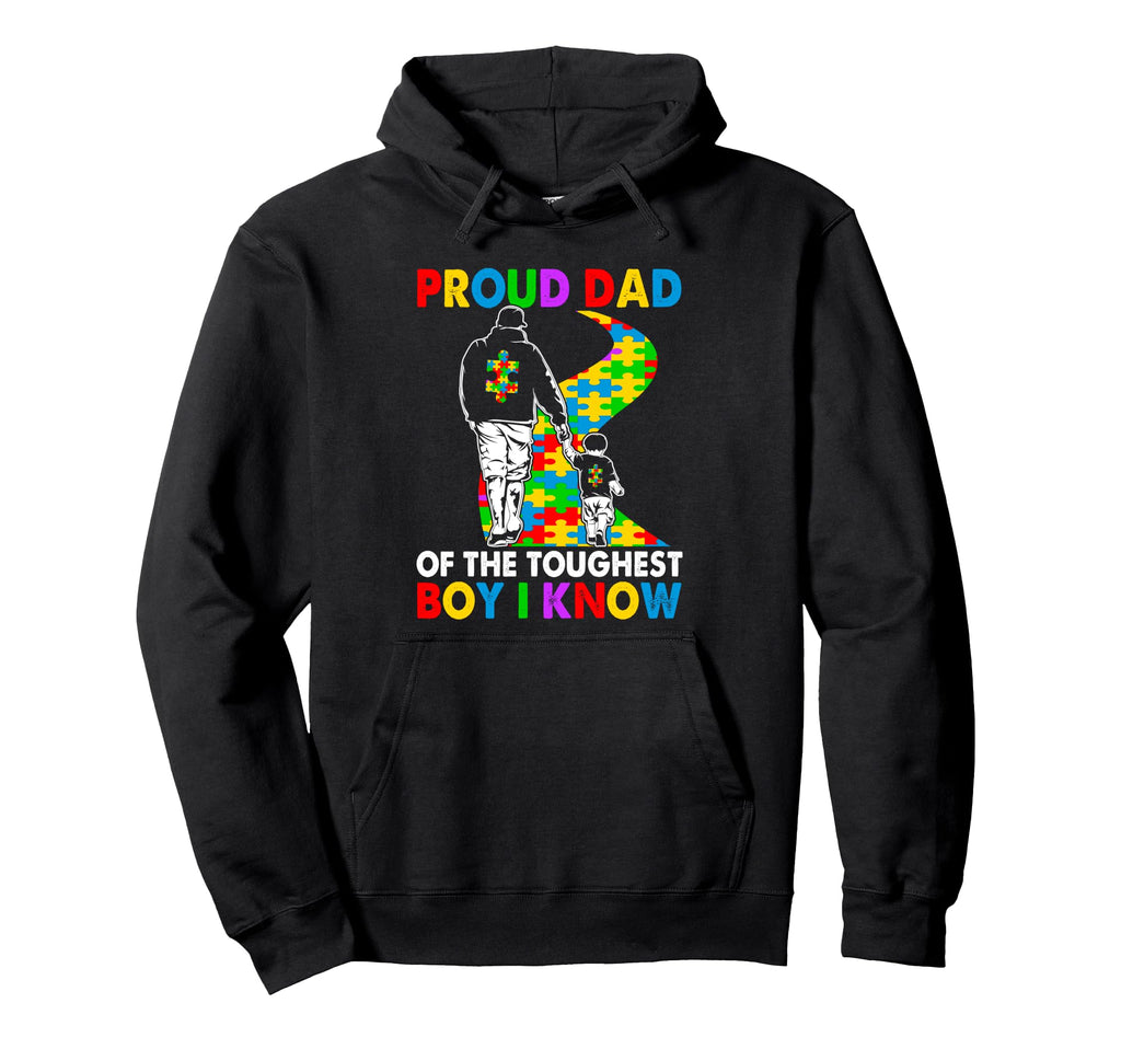 Proud Dad Autism Autism Awareness Hoodie - Casual Everyday Wear Unisex - T-Shirt, Sweatshirt, Hoodie
