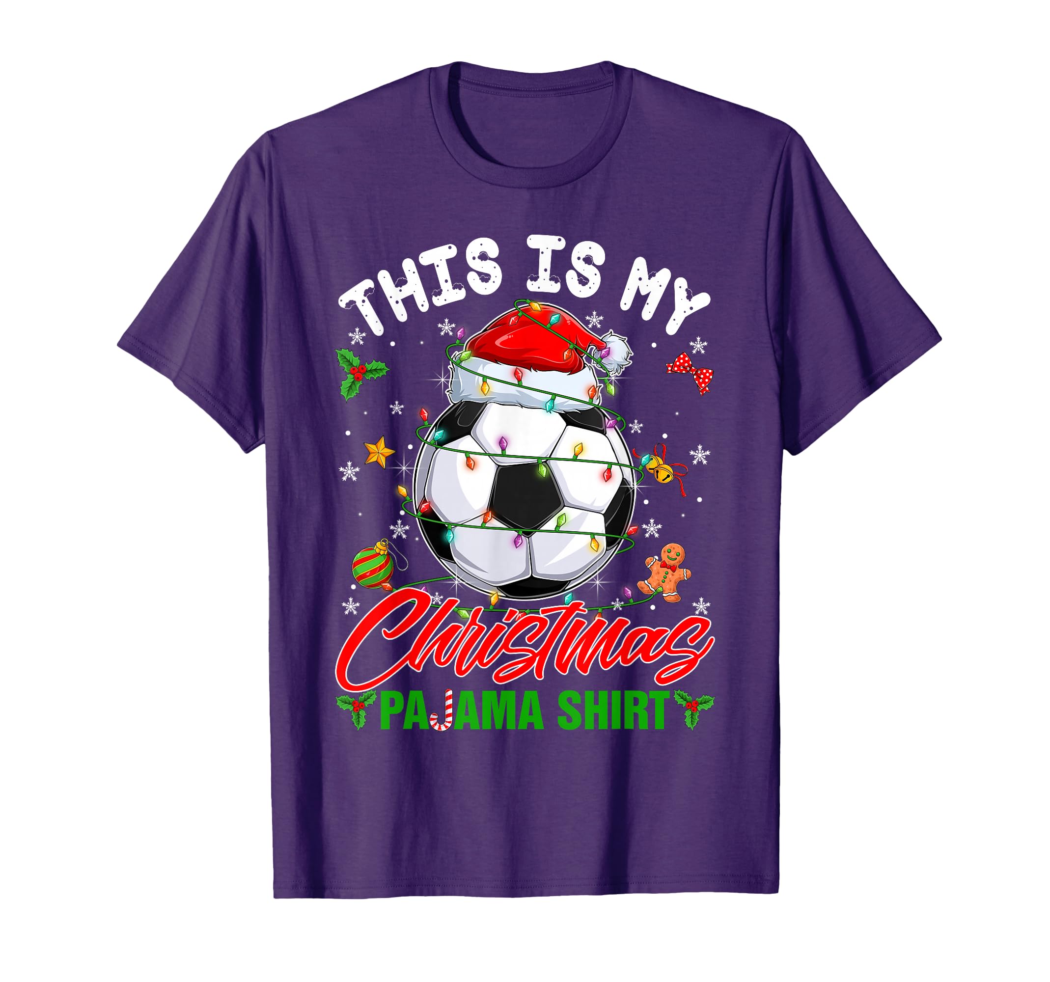 This Is My Pajama Soccer Santa Hat Pjs T-Shirt - Unique Graphic Men Women - T-Shirt, Sweatshirt, Hoodie