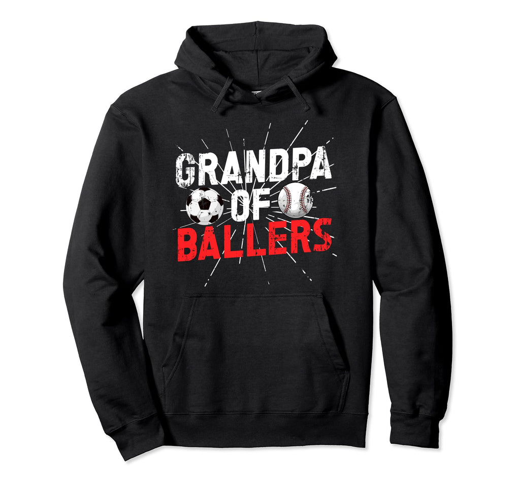 Grandpa Ballers Proud Soccer Hoodie - Fun Novelty Design for Adults - T-Shirt, Sweatshirt, Hoodie
