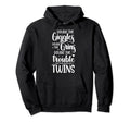 Twins Twin Dad Mom Double Giggles Hoodie - Minimalist Print for Adults - T-Shirt, Sweatshirt, Hoodie