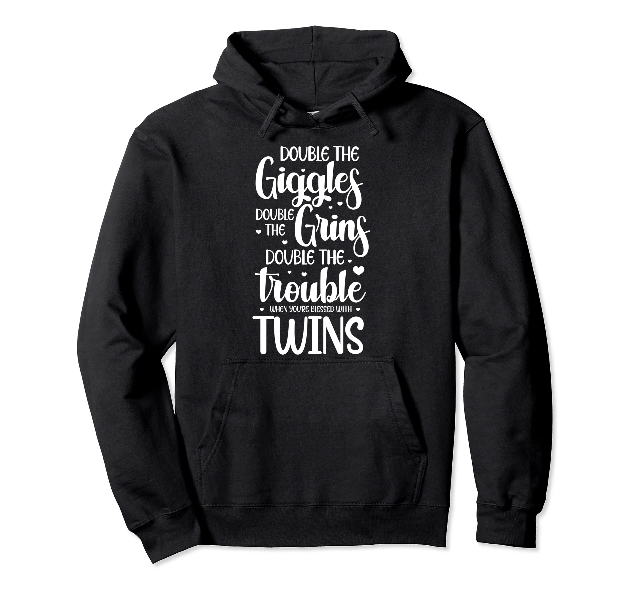 Twins Twin Dad Mom Double Giggles Hoodie - Minimalist Print for Adults - T-Shirt, Sweatshirt, Hoodie