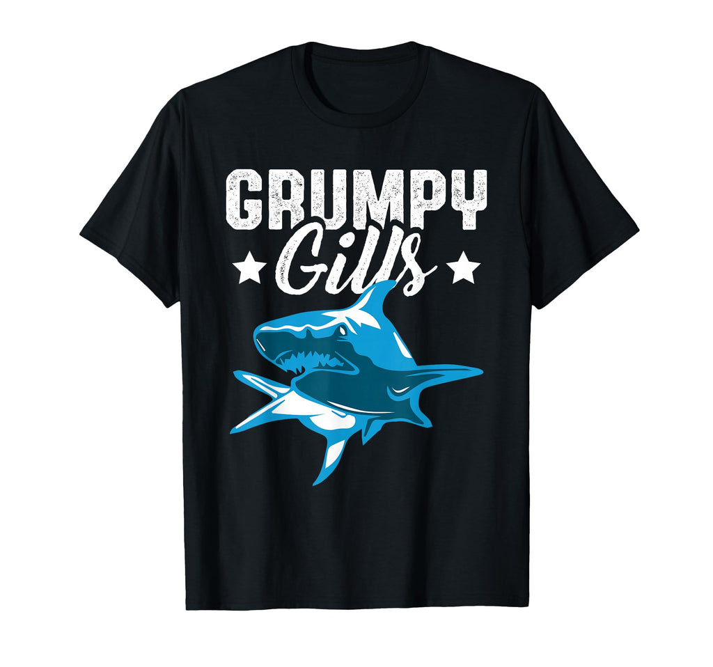 Shark Grumpy Gills Angry Dad Father T-Shirt - Aesthetic Graphic Men Women - T-Shirt, Sweatshirt, Hoodie
