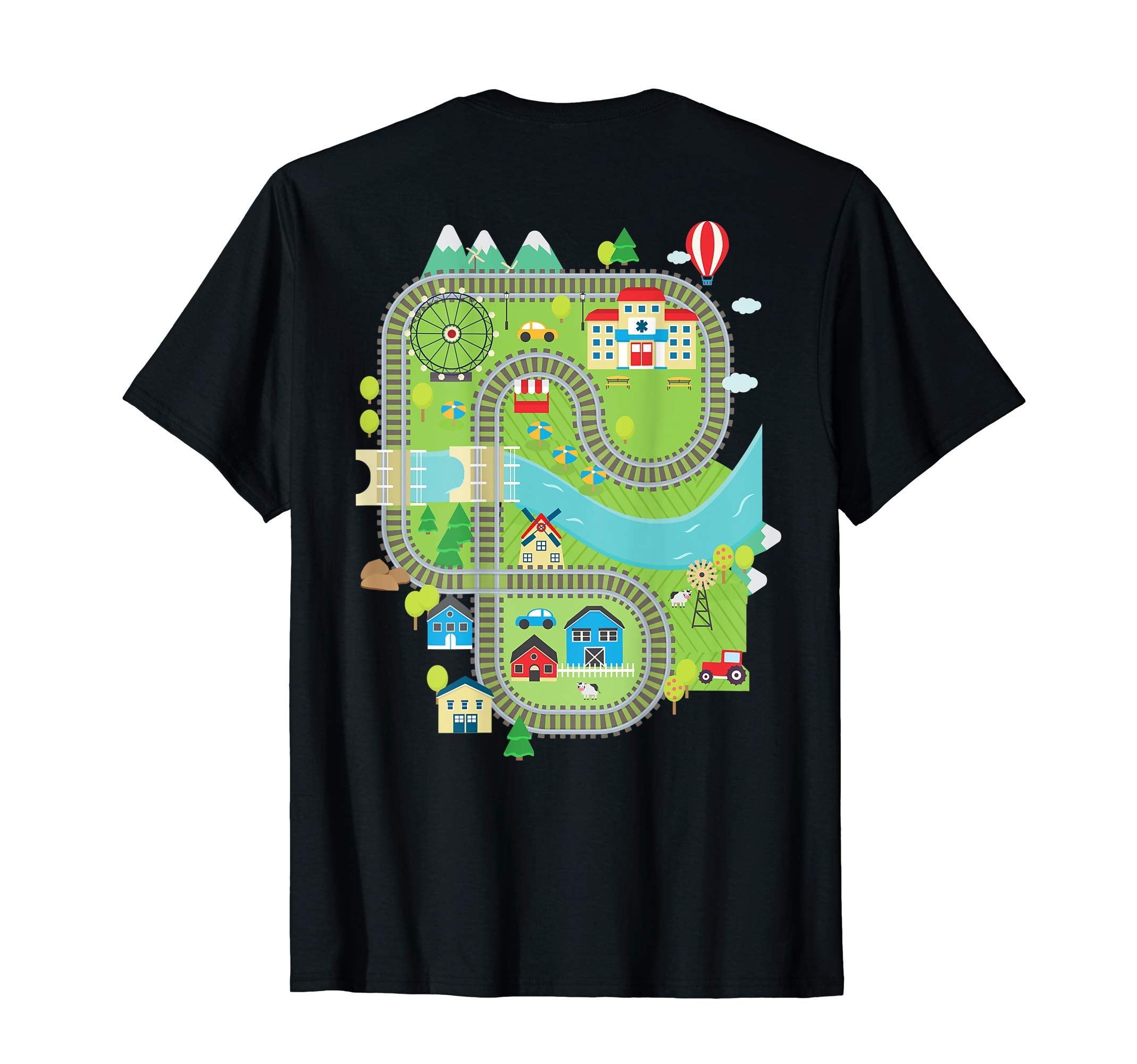Play Toy Train Dads Back Playmat T-Shirt - Custom Art Print for Adults - T-Shirt, Sweatshirt, Hoodie