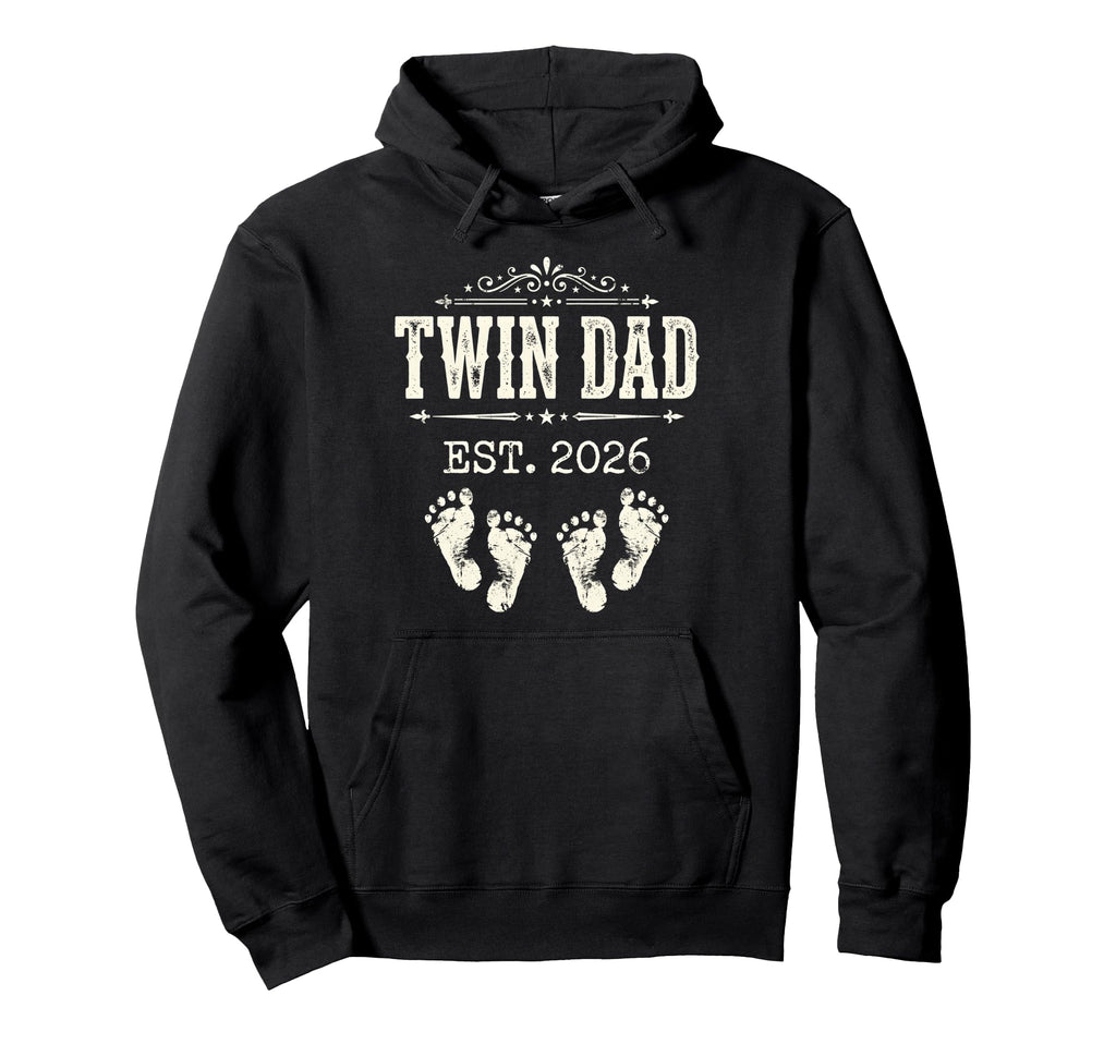 Twin Dad Est 2026 Pregnancy Hoodie - Custom Art Print for Adults - T-Shirt, Sweatshirt, Hoodie