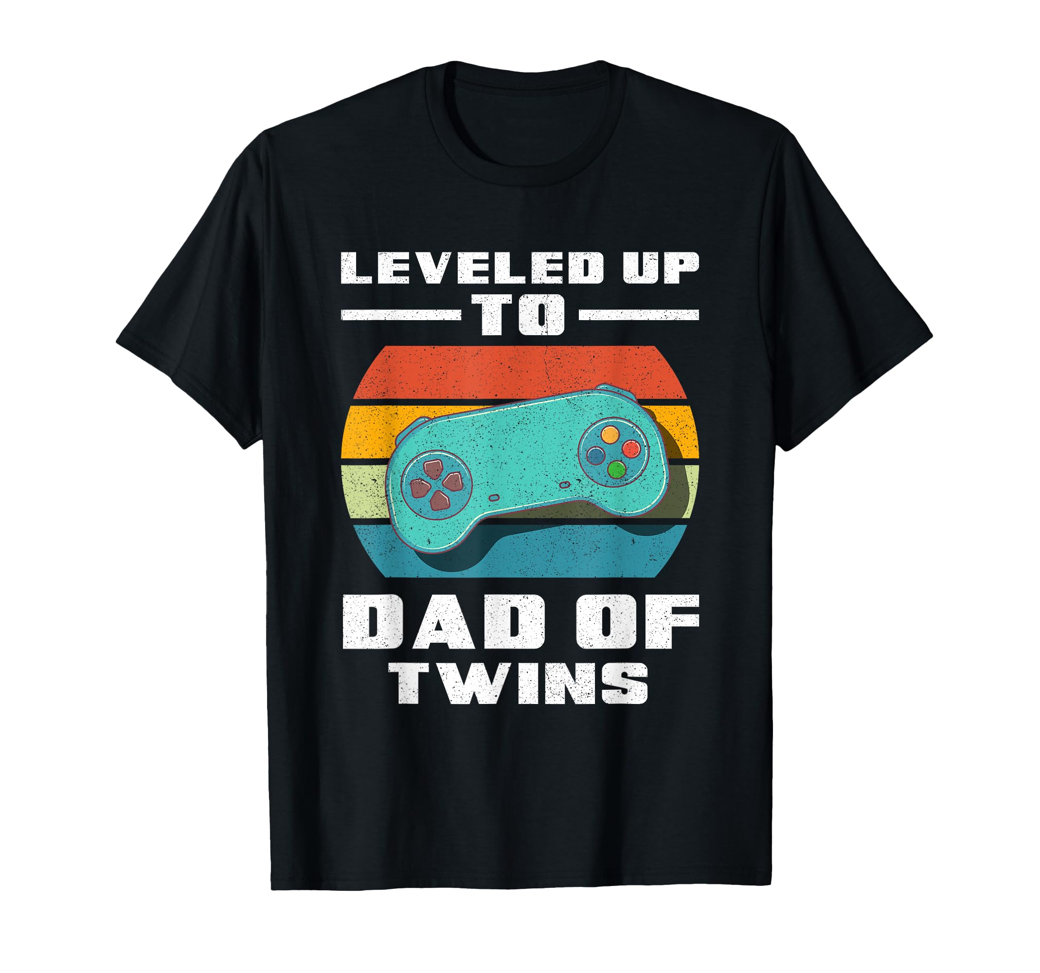 Leveled Up To Dad Twins Gaming T-Shirt - Fun Novelty Design for Adults - T-Shirt, Sweatshirt, Hoodie