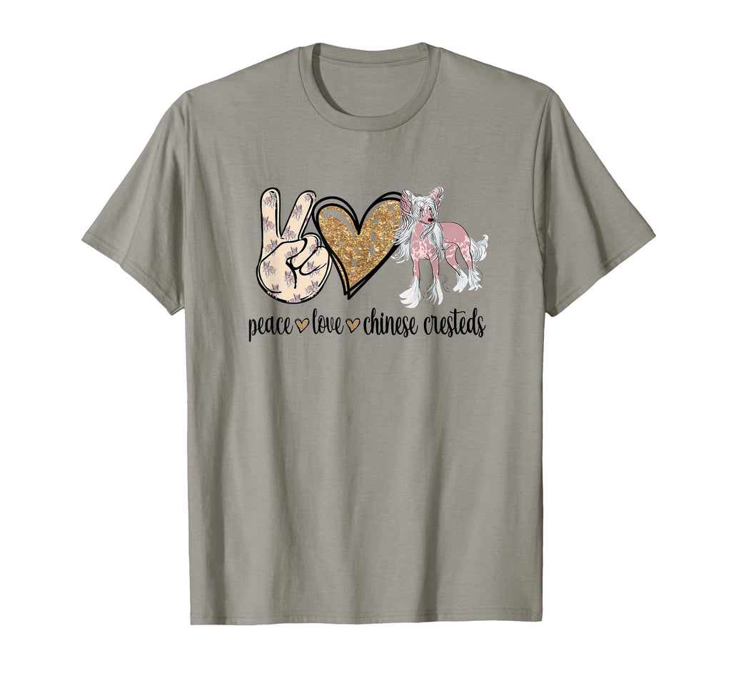 Womens Peace Love Chinese Crested T-Shirt - Aesthetic Graphic Men Women - T-Shirt, Sweatshirt, Hoodie