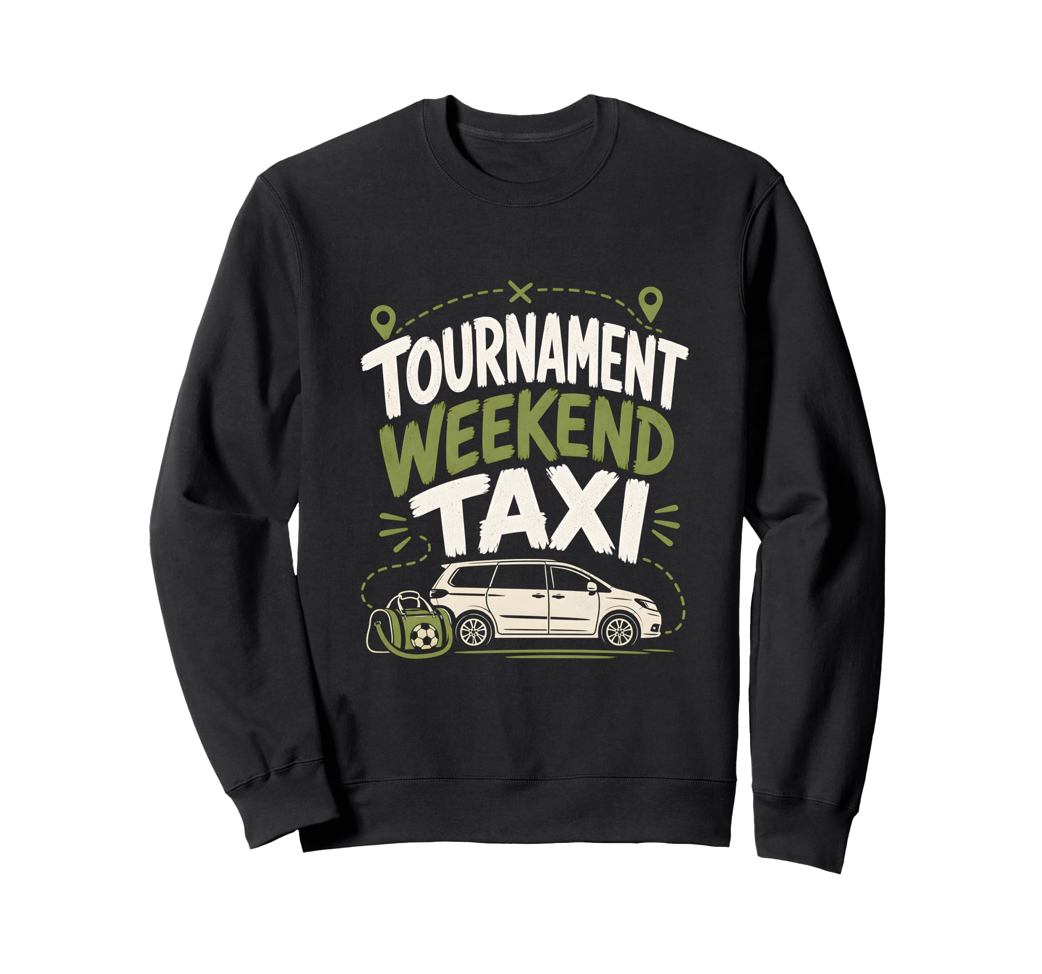 Funny Soccer Tournament Taxi Mom Sweatshirt - Minimalist Print for Adults - T-Shirt, Sweatshirt, Hoodie