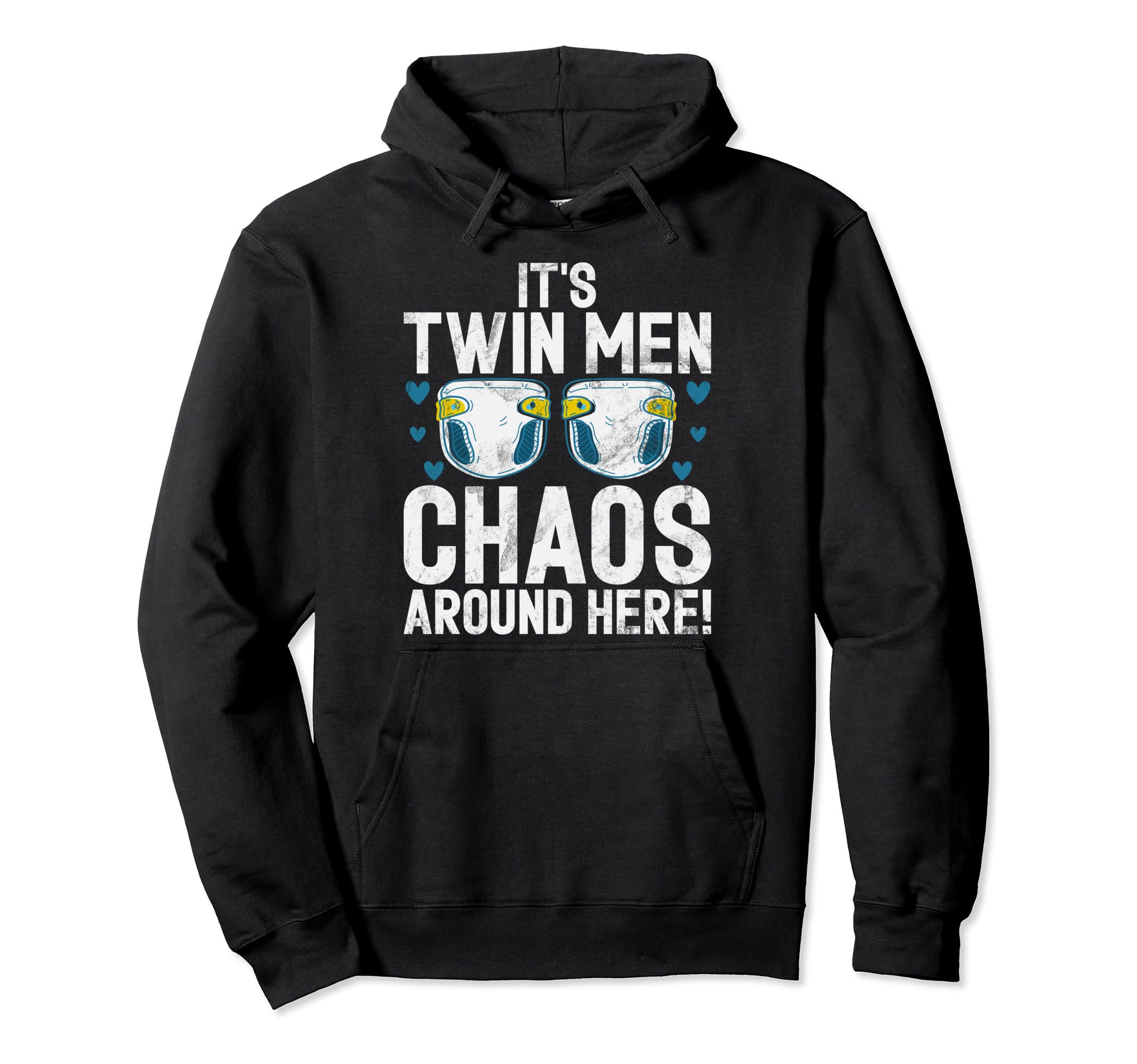 Its Twin Chaos Around Here Twin Dad Hoodie - Graphic Print Unisex - T-Shirt, Sweatshirt, Hoodie