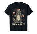 Feral Free Funny Patriotic Racoon Feral T-Shirt - Trendy Graphic Men Women - T-Shirt, Sweatshirt, Hoodie