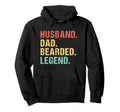 Husband Dad Bearded Legend Hoodie - Novelty Apparel Unisex - T-Shirt, Sweatshirt, Hoodie