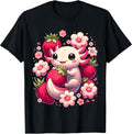 Cute Axolotl Kawaii Anime Strawberry - Adult & Kids T-Shirts, Sweatshirts & Hoodies apparel design preview 1