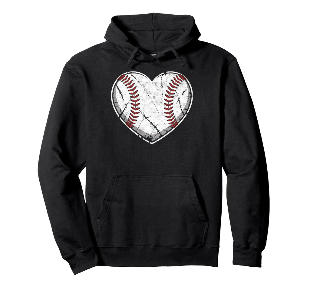Baseball Ball Heart Player Coach Dad Hoodie - Aesthetic Graphic Men Women - T-Shirt, Sweatshirt, Hoodie