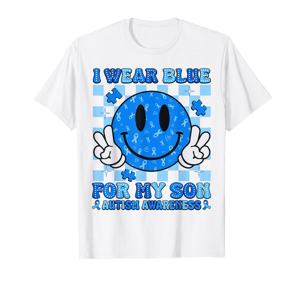 I Wear Blue My Son Autism Awareness T-Shirt - Minimalist Print Unisex - T-Shirt, Sweatshirt, Hoodie
