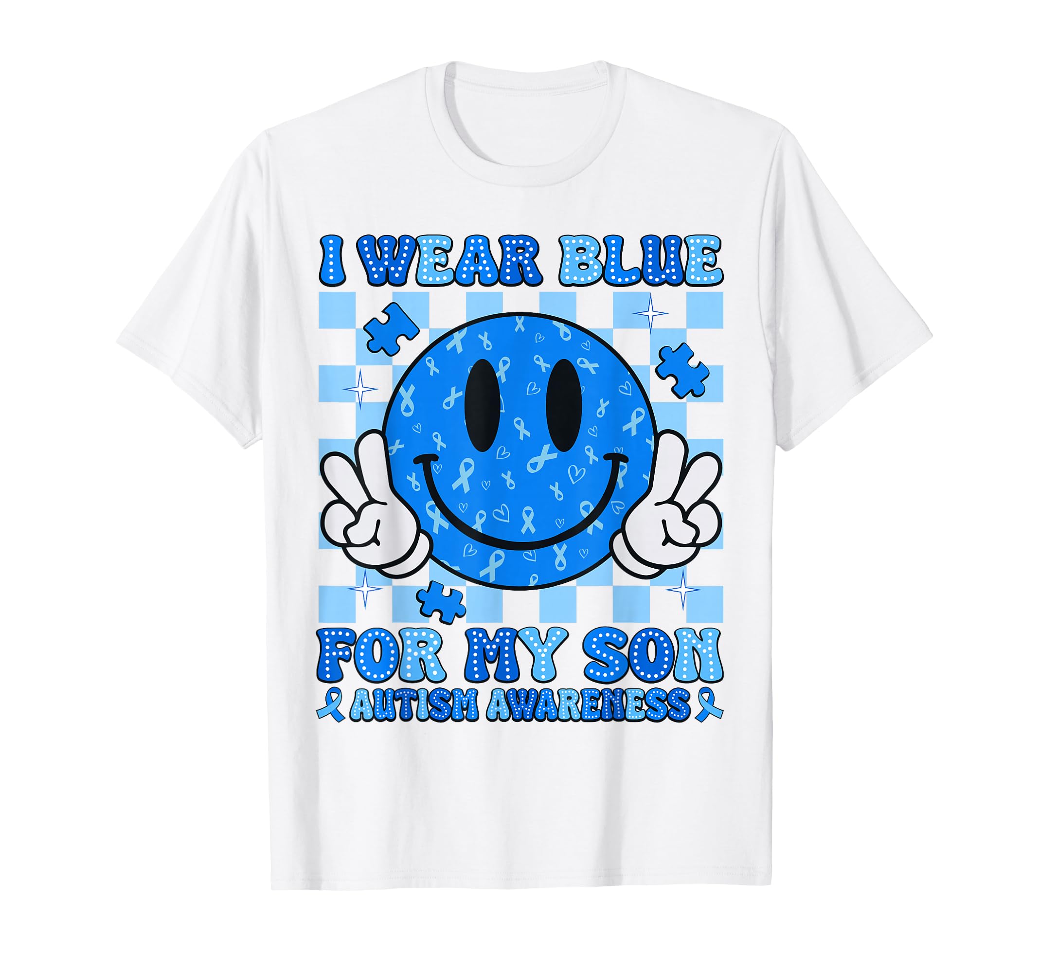 I Wear Blue My Son Autism Awareness T-Shirt - Minimalist Print Unisex - T-Shirt, Sweatshirt, Hoodie