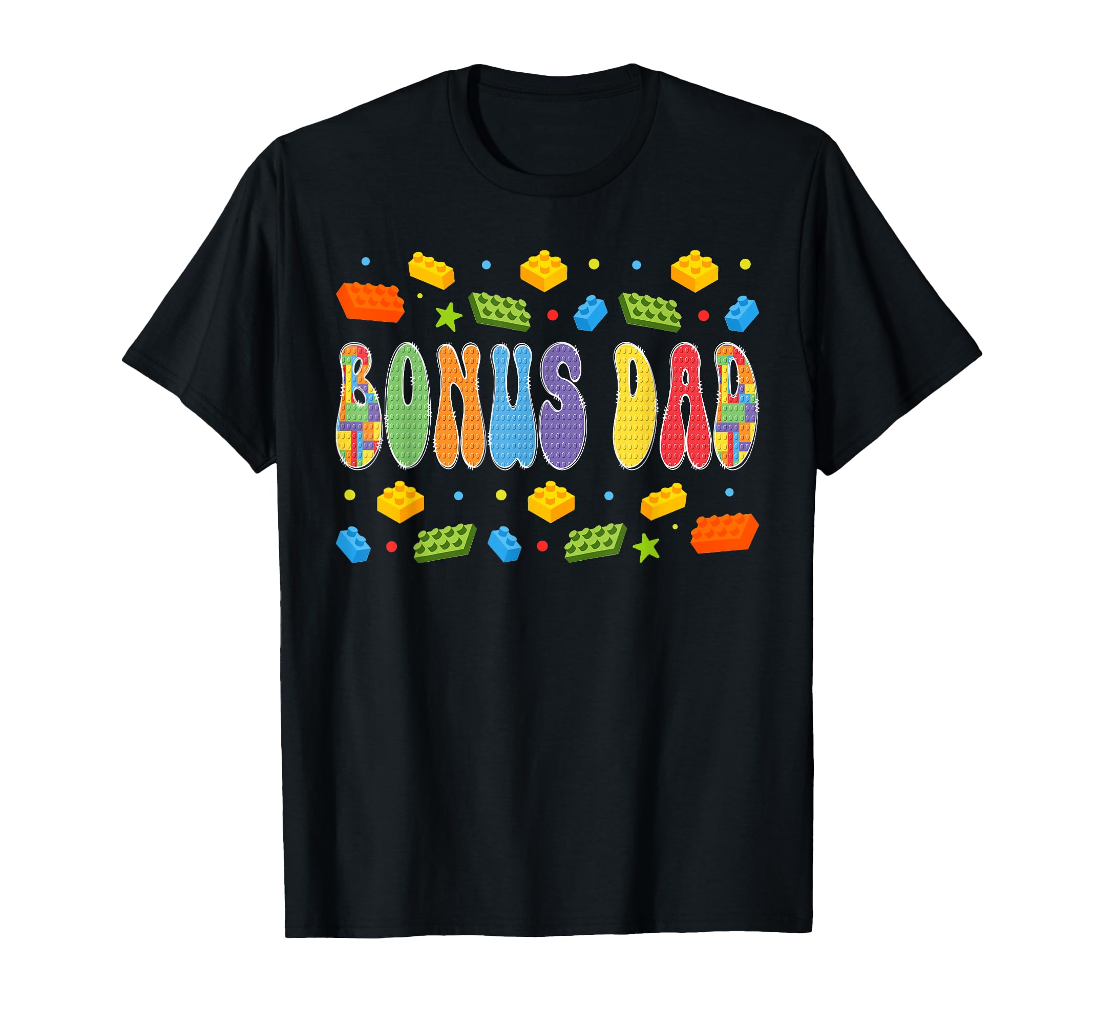 Bonus Dad Building Bricks Block T-Shirt - Custom Art Print Men Women - T-Shirt, Sweatshirt, Hoodie