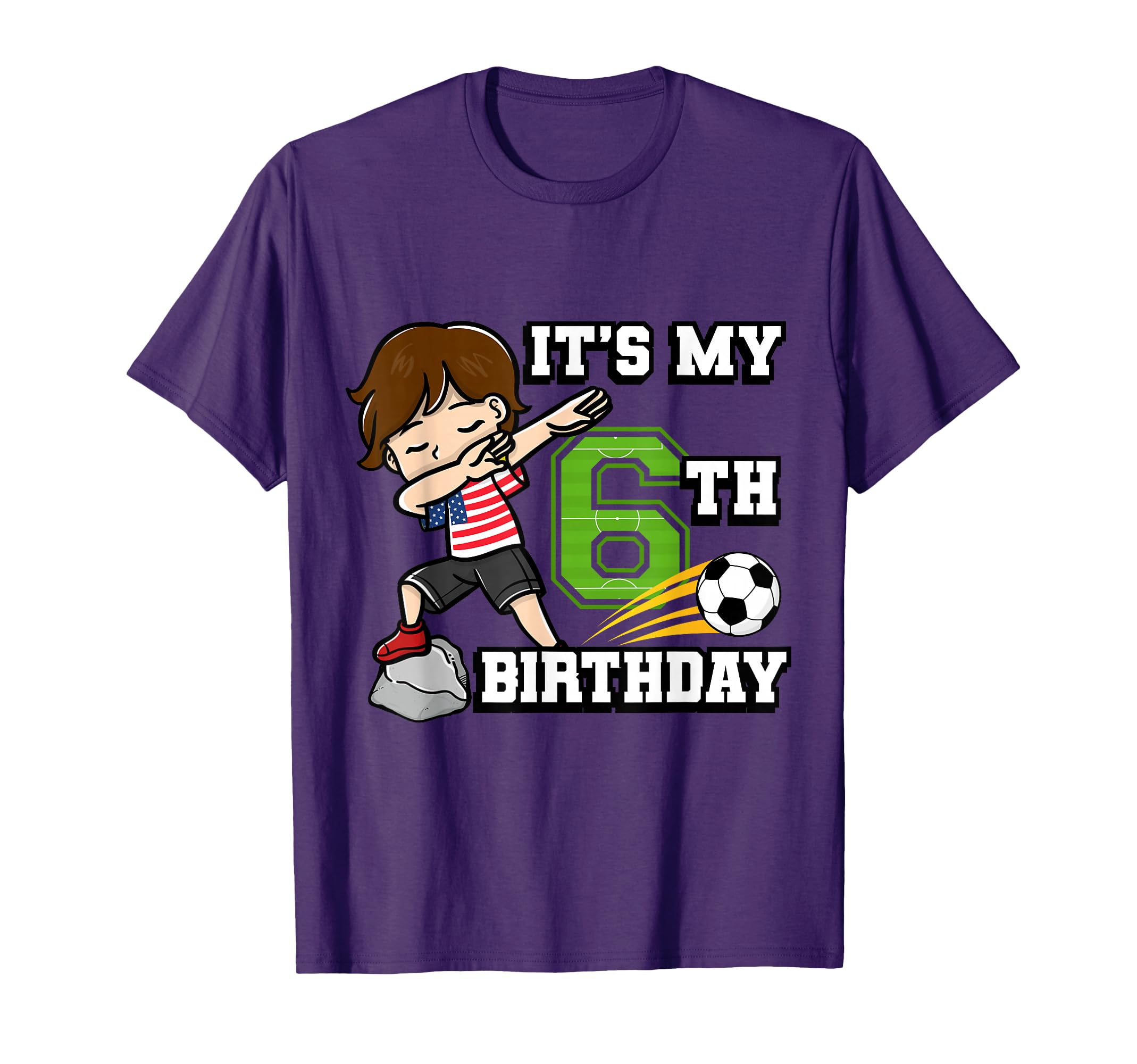 Soccer Its My 6Th Birthday American T-Shirt - Aesthetic Graphic for Adults - T-Shirt, Sweatshirt, Hoodie
