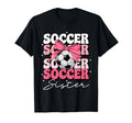Groovy Soccer Sister Coquette Bow Soccer T-Shirt - Trendy Graphic Men Women - T-Shirt, Sweatshirt, Hoodie