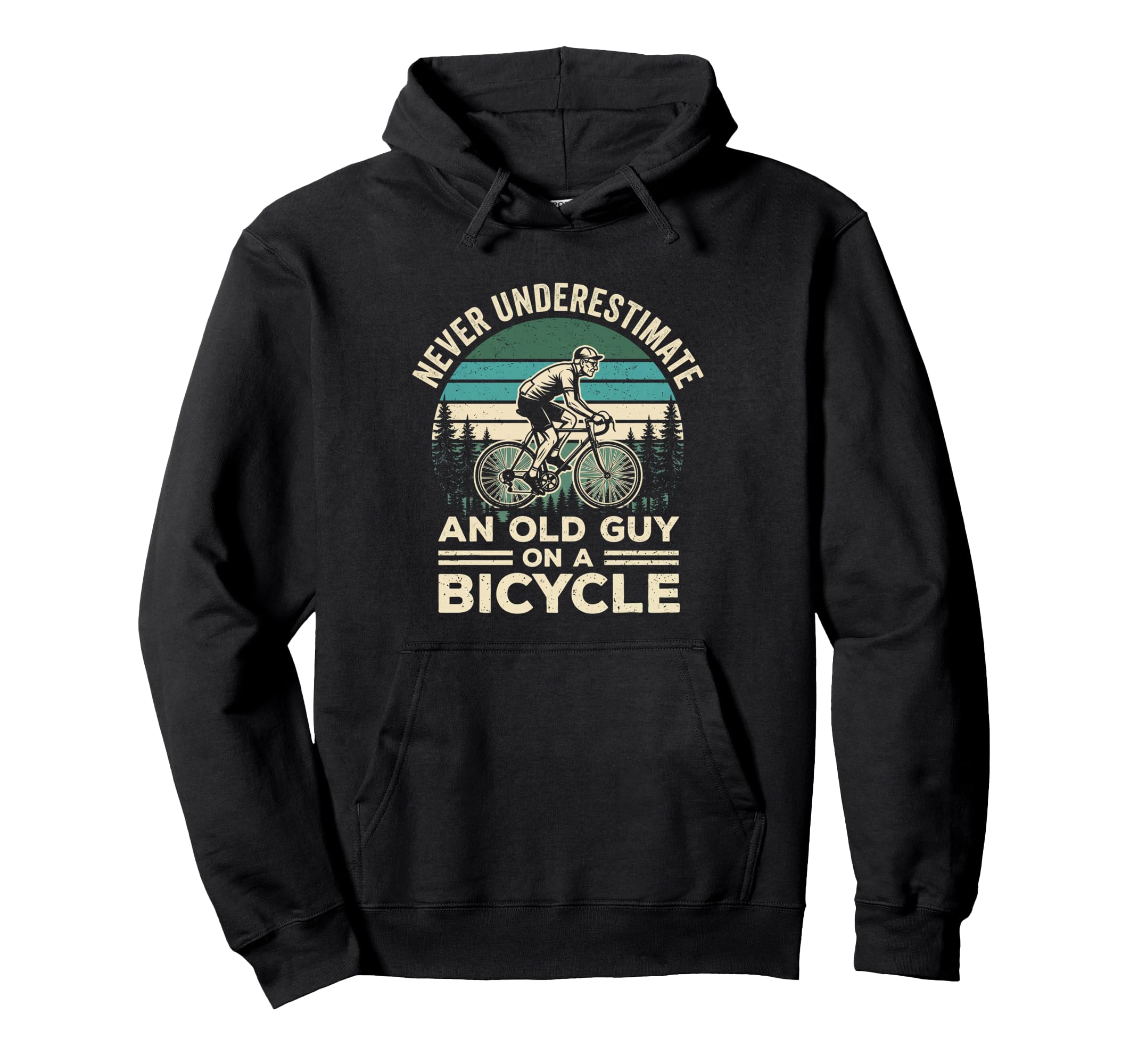 Old Guy Bicycle Sunset Cycling Gift Hoodie - Novelty Apparel Unisex - T-Shirt, Sweatshirt, Hoodie