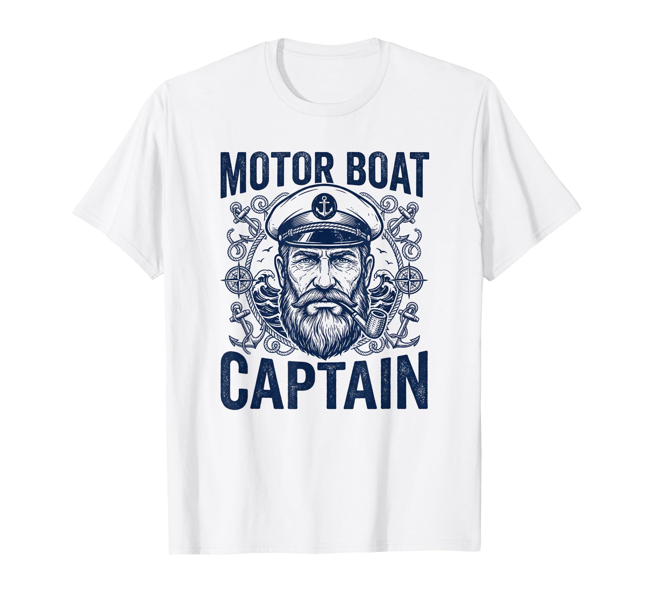 Motor Boat Captain Bearded Sailor Nautical T-Shirt - Unique Graphic Unisex - T-Shirt, Sweatshirt, Hoodie