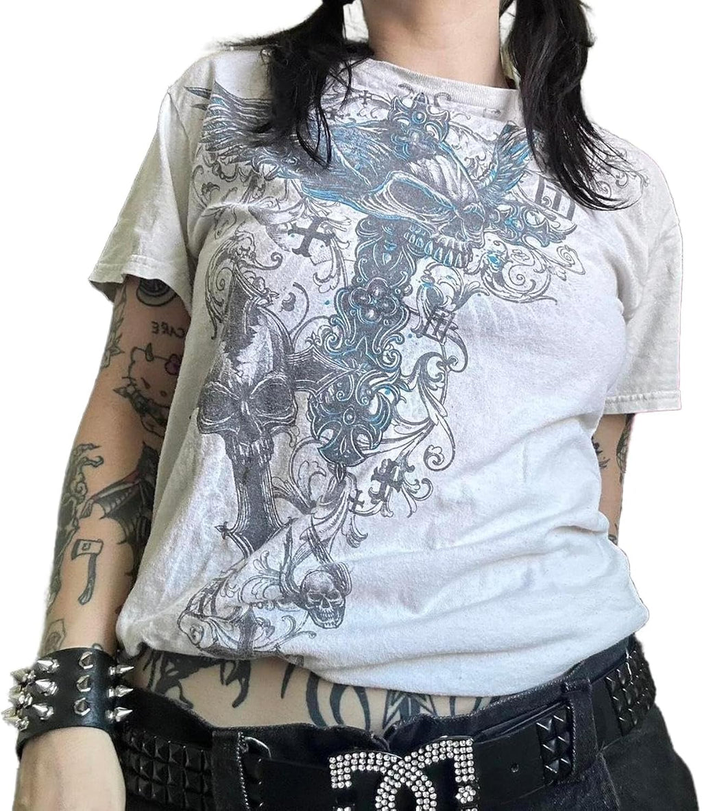 Women Grunge Y2k Teen Girl Gothic Short Sleeve - Adult & Kids T-Shirts, Sweatshirts & Hoodies apparel design preview 1