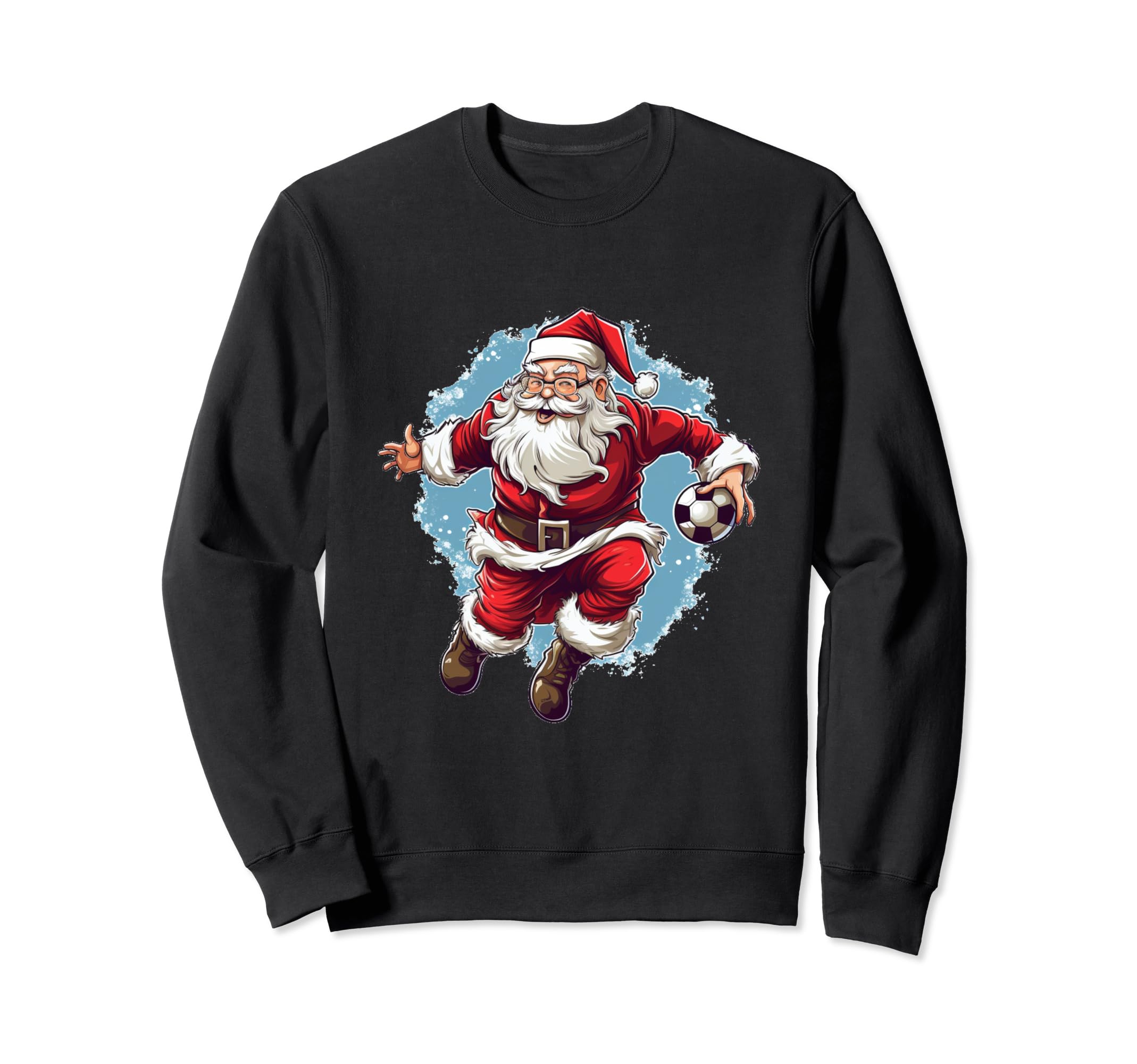 Santas Claus Playing Soccer Sweatshirt - Casual Everyday Wear Unisex - T-Shirt, Sweatshirt, Hoodie