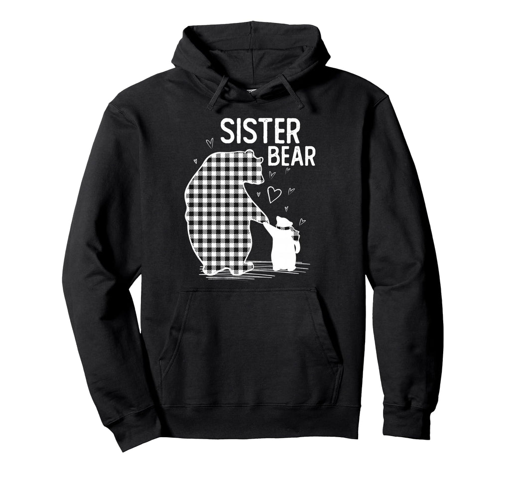 Sister Bear Pajama Grey Buffalo Plaid Hoodie - Unique Graphic for Adults - T-Shirt, Sweatshirt, Hoodie