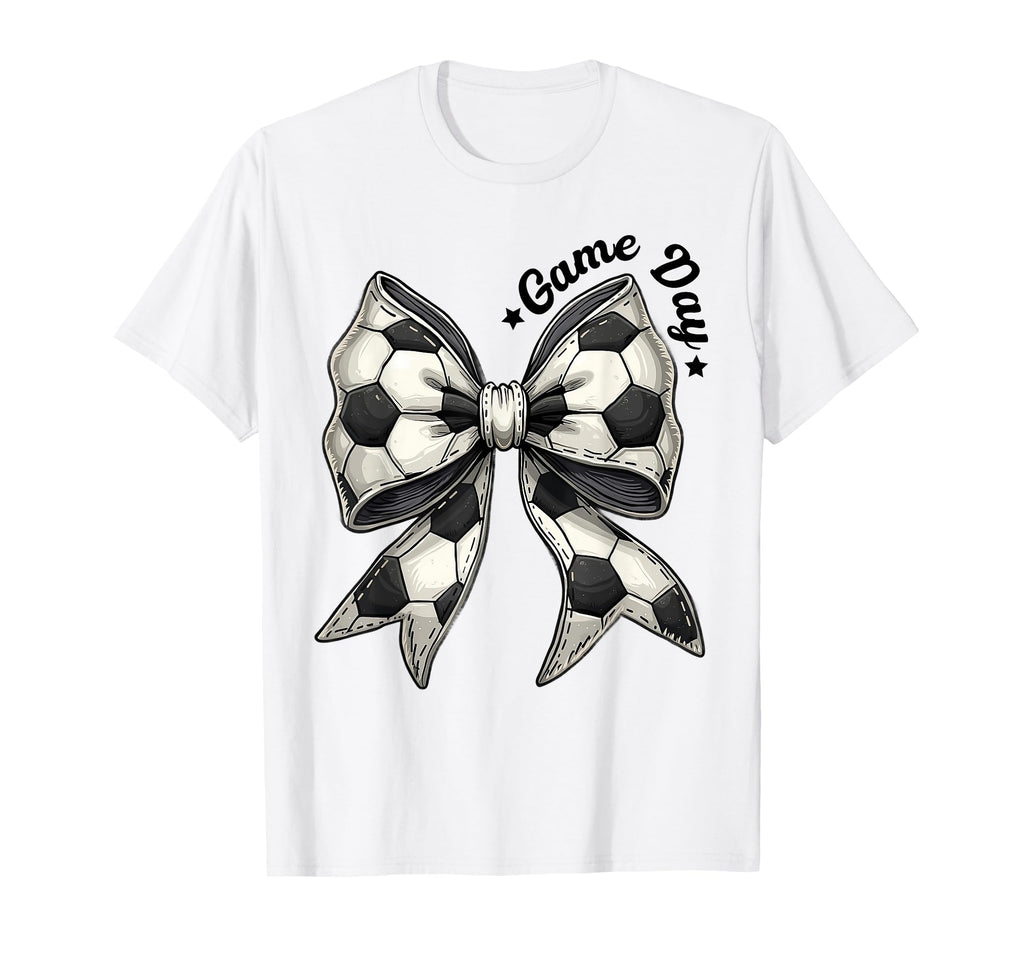 Game Day Soccer Bow Coquette Sports T-Shirt - Minimalist Print for Adults - T-Shirt, Sweatshirt, Hoodie