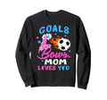 Gender Reveal Goals Or Bows Mom Sweatshirt - Minimalist Print for Adults - T-Shirt, Sweatshirt, Hoodie