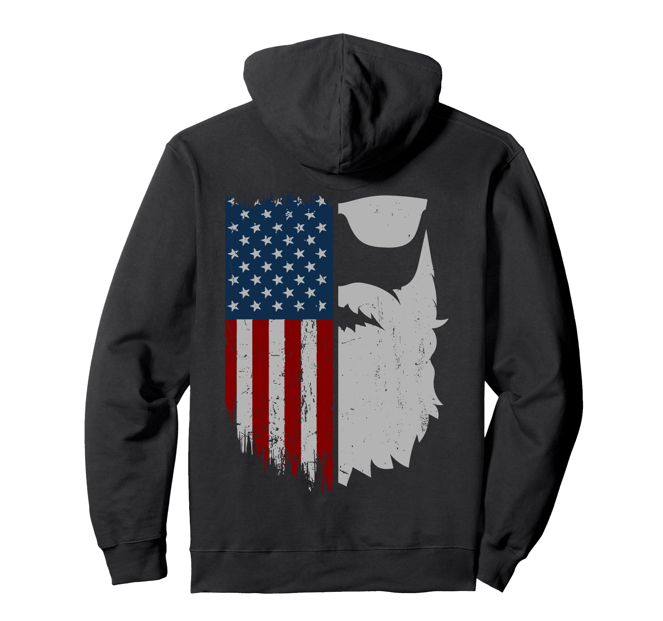 Patriotic Bearded Sunglasses Us Flag Dad Hoodie - Novelty Apparel Unisex - T-Shirt, Sweatshirt, Hoodie