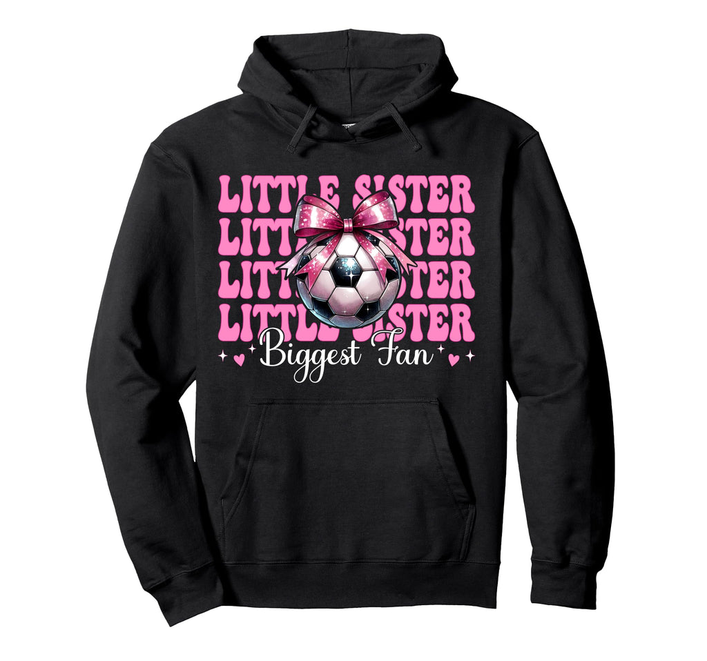 Soccer Sister Soccer Coquette Little Hoodie - Aesthetic Graphic for Adults - T-Shirt, Sweatshirt, Hoodie