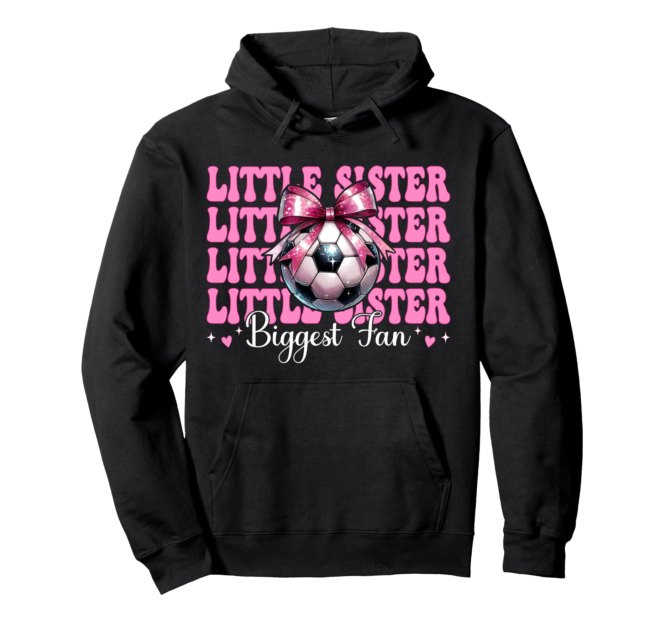 Soccer Sister Soccer Coquette Little Hoodie - Aesthetic Graphic for Adults - T-Shirt, Sweatshirt, Hoodie