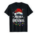 Merry Lights Santa Hat Family T-Shirt - Novelty Apparel for Adults - T-Shirt, Sweatshirt, Hoodie