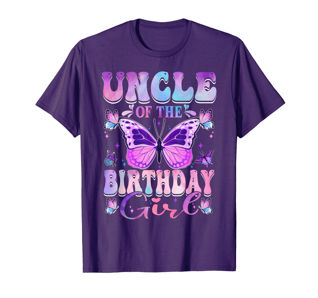 Uncle Birthday Butterfly Party T-Shirt - Novelty Apparel Men Women - T-Shirt, Sweatshirt, Hoodie