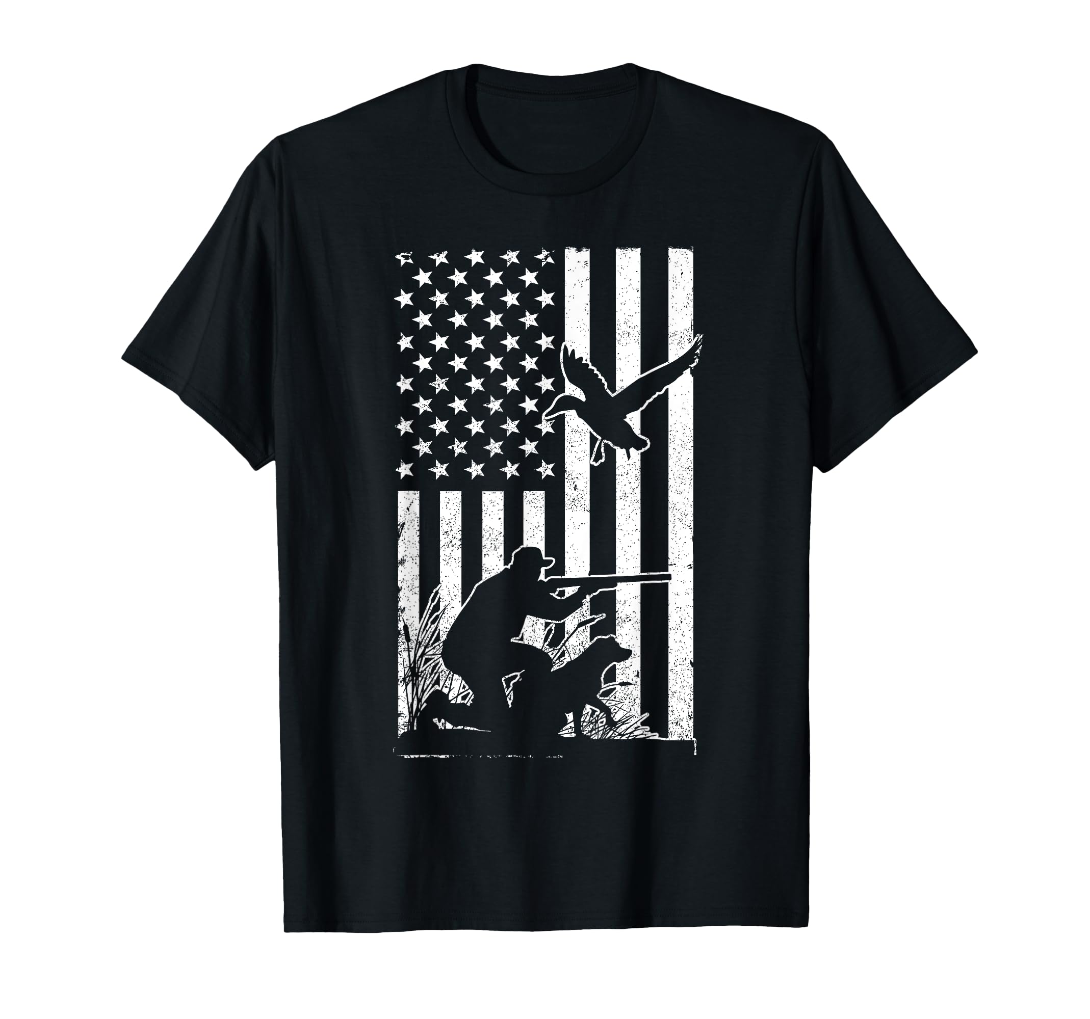 Duck Hunting Usa Flag Waterfowl Geese T-Shirt - Unique Graphic Men Women - T-Shirt, Sweatshirt, Hoodie