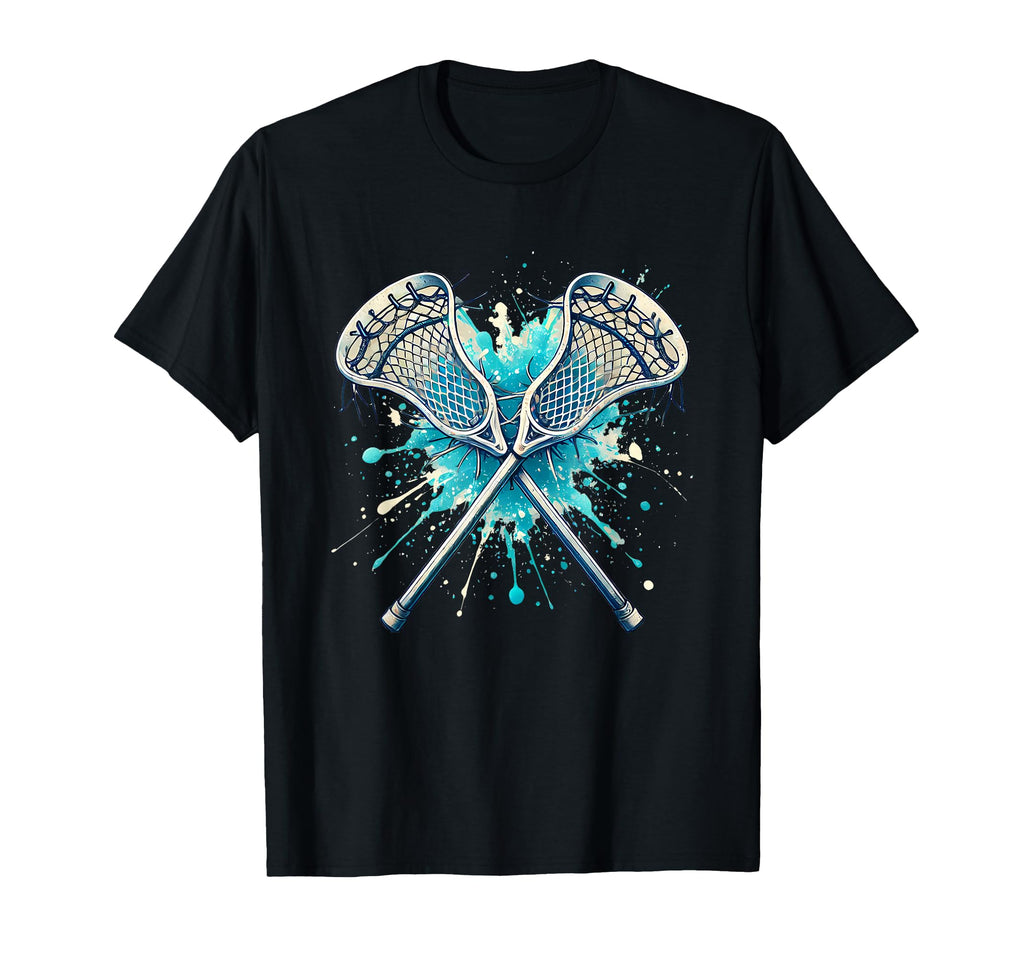 Lacrosse Splash Player Crossed Sticks T-Shirt - Novelty Apparel Men Women - T-Shirt, Sweatshirt, Hoodie