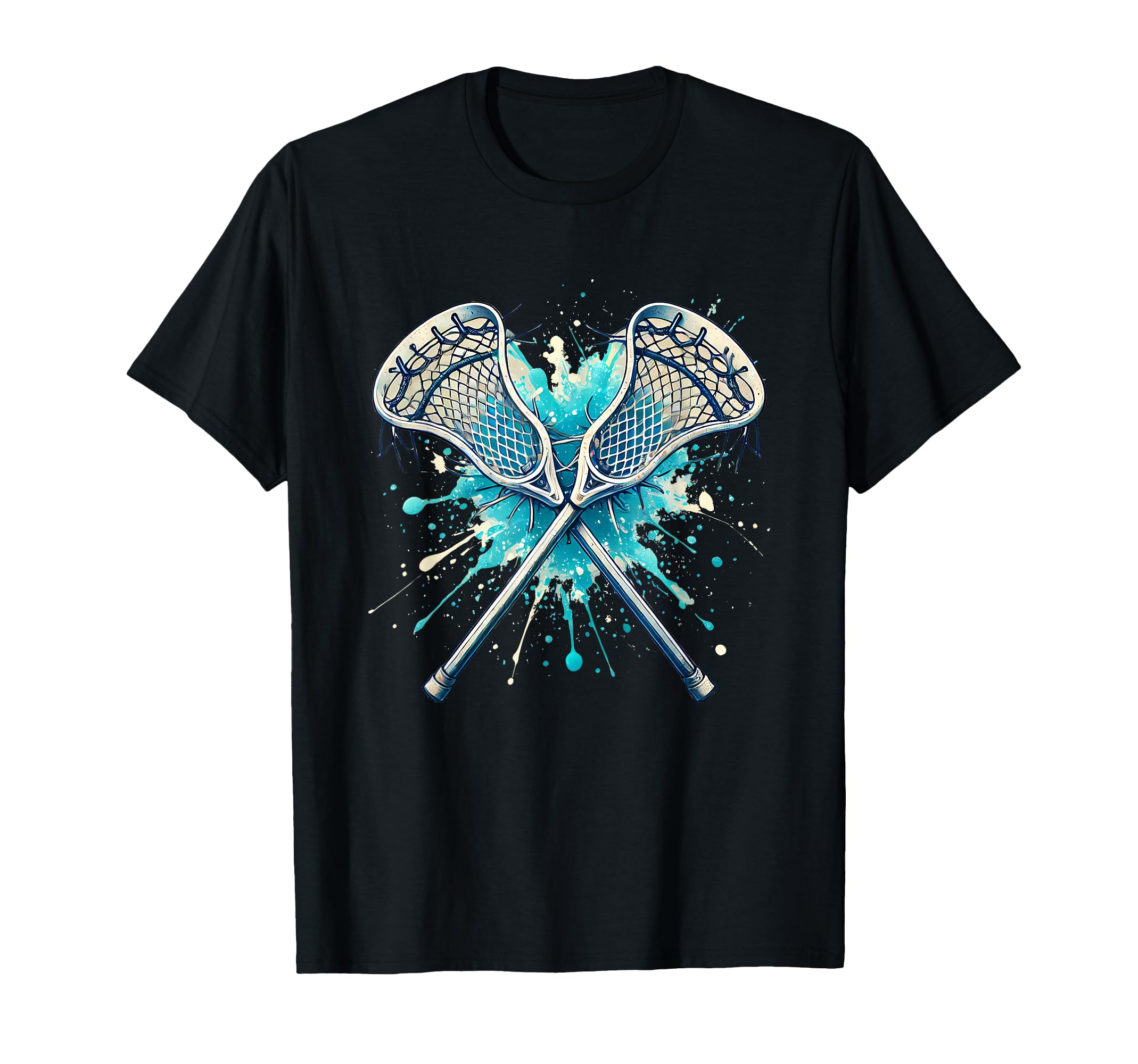 Lacrosse Splash Player Crossed Sticks T-Shirt - Novelty Apparel Men Women - T-Shirt, Sweatshirt, Hoodie