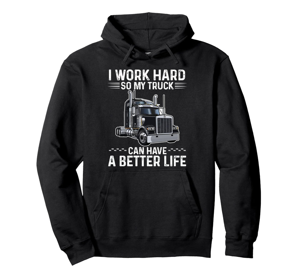 Best Truck Driver Art Dad Papa Trucking Hoodie - Unique Graphic Men Women - T-Shirt, Sweatshirt, Hoodie