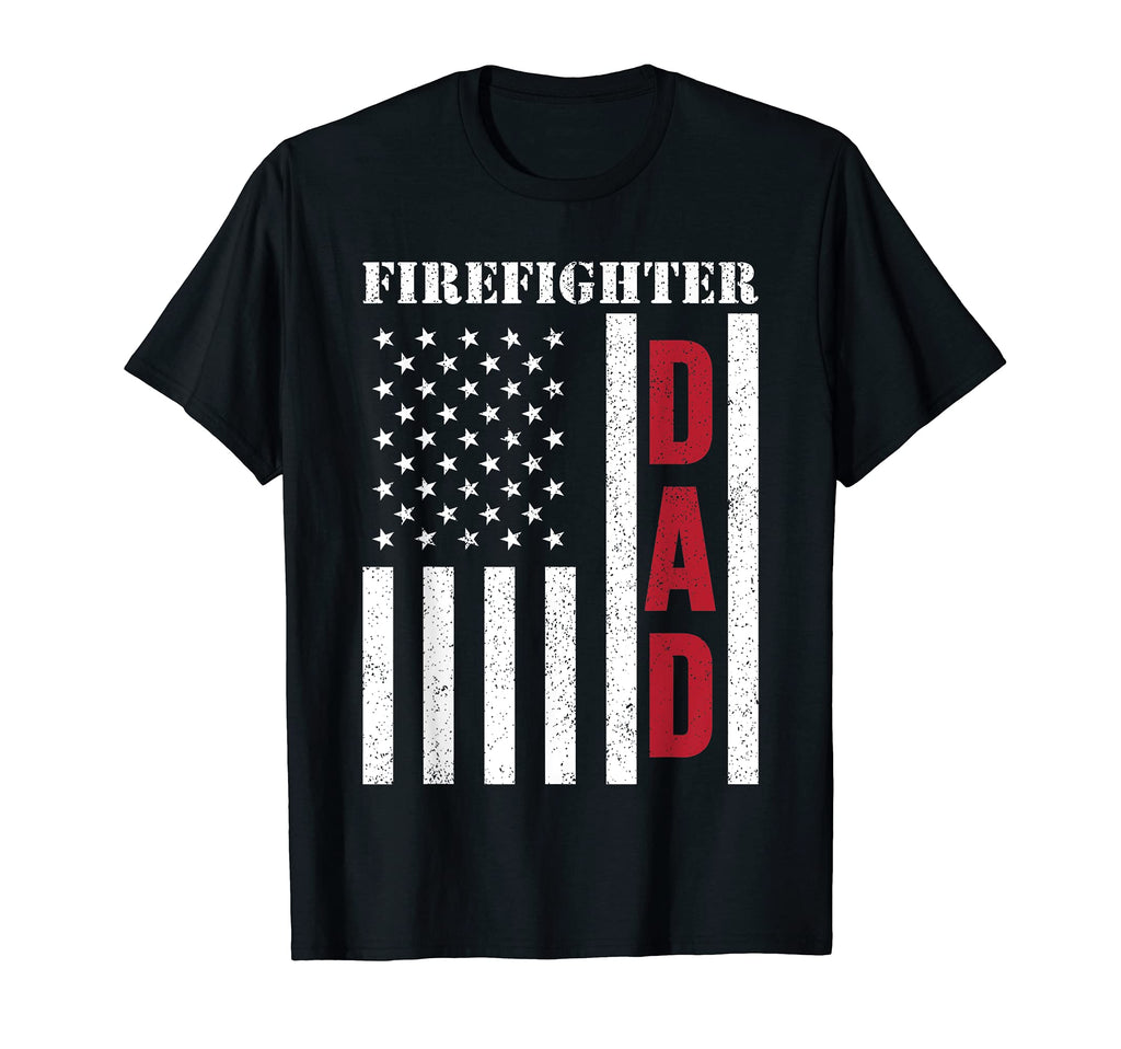 Mens Firefighter Gift Dad American Flag T-Shirt - Graphic Print for Adults - T-Shirt, Sweatshirt, Hoodie