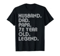 Husband Dad Papa 72 Year Old Legend T-Shirt - Aesthetic Graphic for Adults - T-Shirt, Sweatshirt, Hoodie