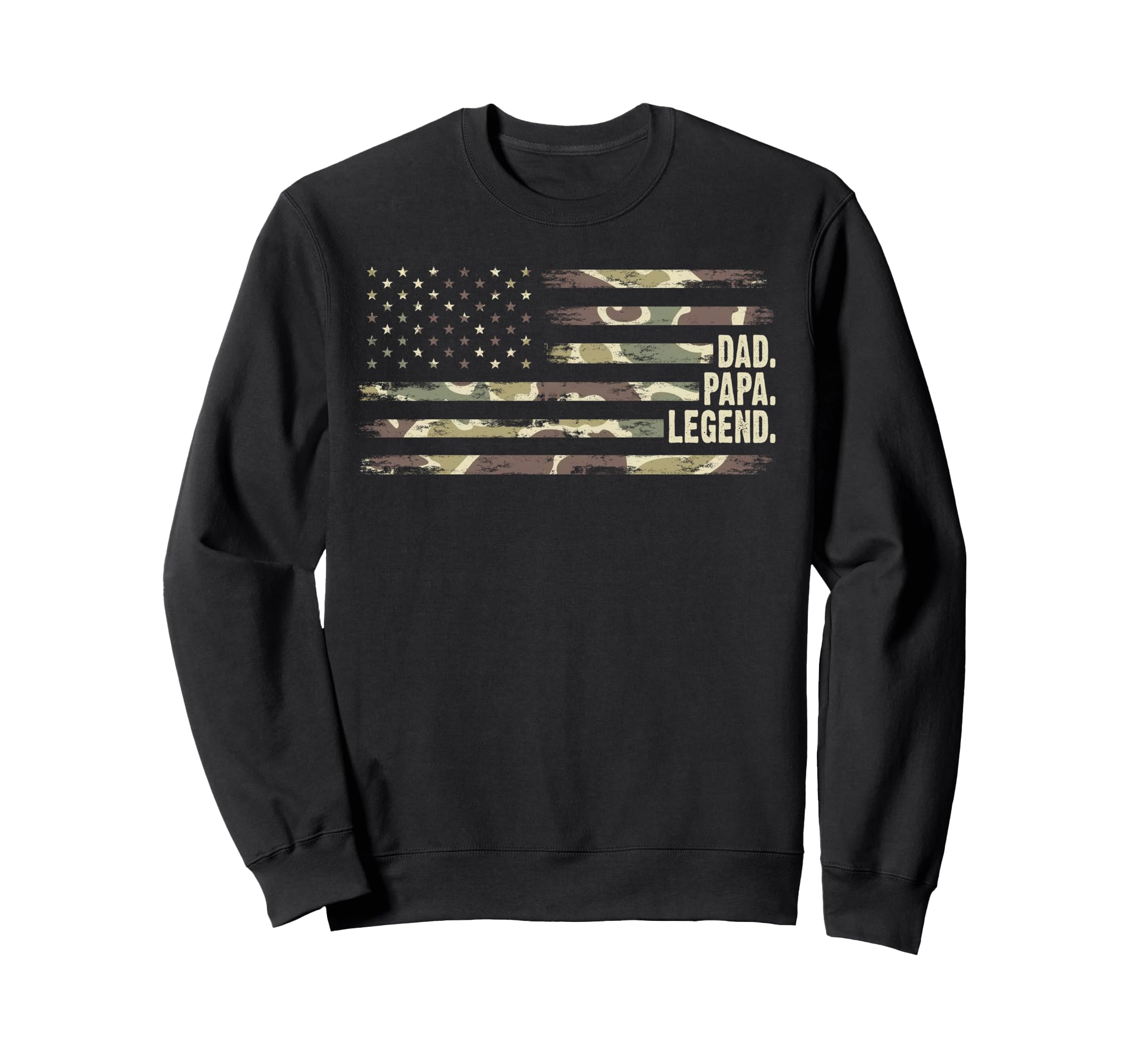 Old School Camo Dad Papa Legend Usa Sweatshirt - Graphic Print for Adults - T-Shirt, Sweatshirt, Hoodie
