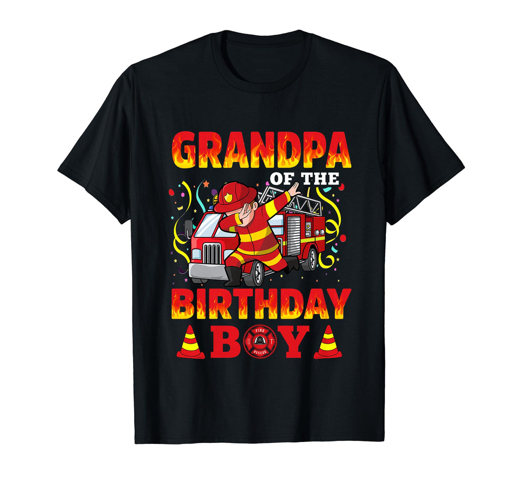 Grandpa Birthday Fire Truck T-Shirt - Fun Novelty Design Men Women - T-Shirt, Sweatshirt, Hoodie