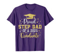 Proud Step Dad 2025 Graduate Matching T-Shirt - Novelty Apparel Unisex - T-Shirt, Sweatshirt, Hoodie