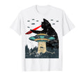 Funny Ufo Alien Black Cat Laser Eye T-Shirt - Streetwear Style Men Women - T-Shirt, Sweatshirt, Hoodie