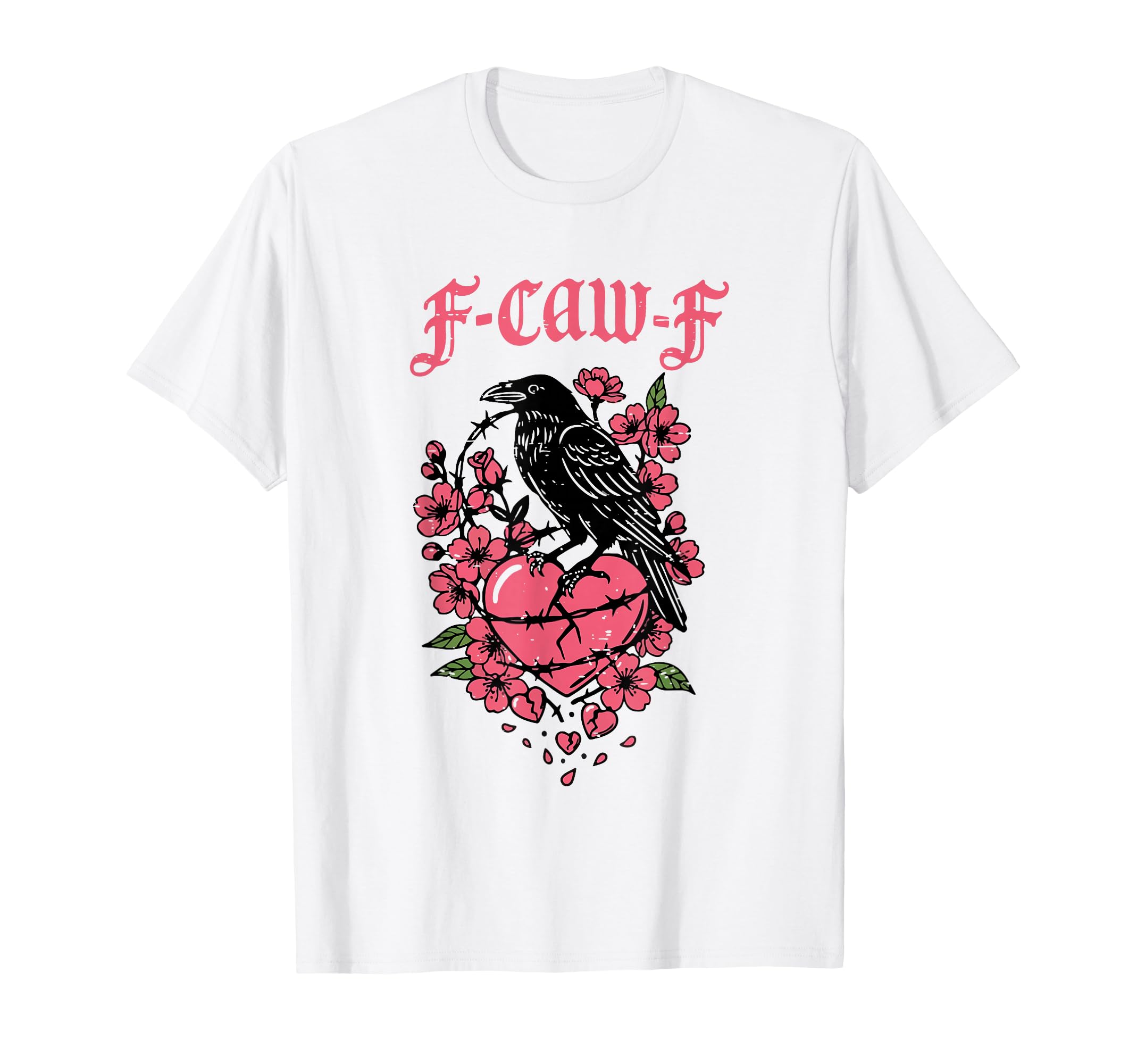 Funny Anti Valentines F Caw F Single T-Shirt - Minimalist Print Unisex - T-Shirt, Sweatshirt, Hoodie