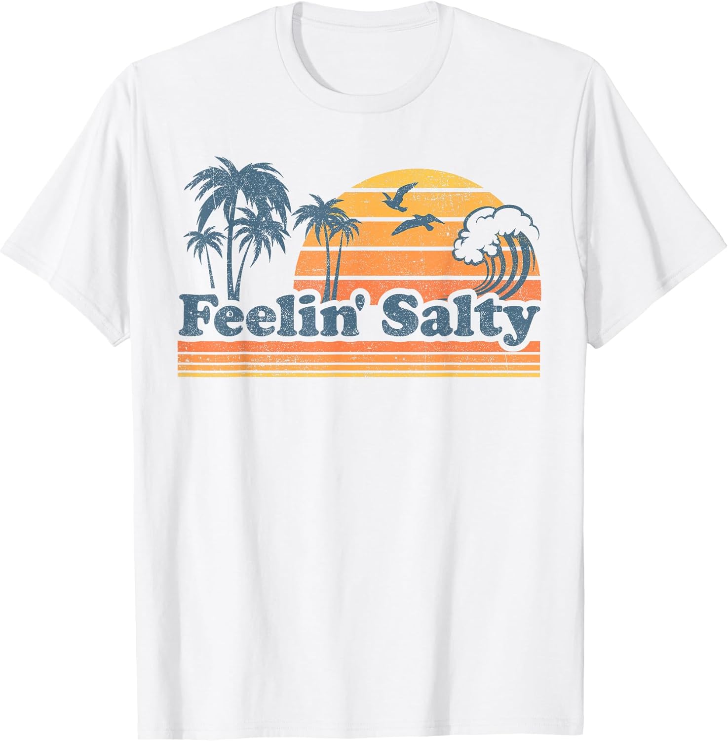 Funny Feelin Salty Beach Summer Vacation Vintage 70's - Adult & Kids T-Shirts, Sweatshirts & Hoodies apparel design preview 1