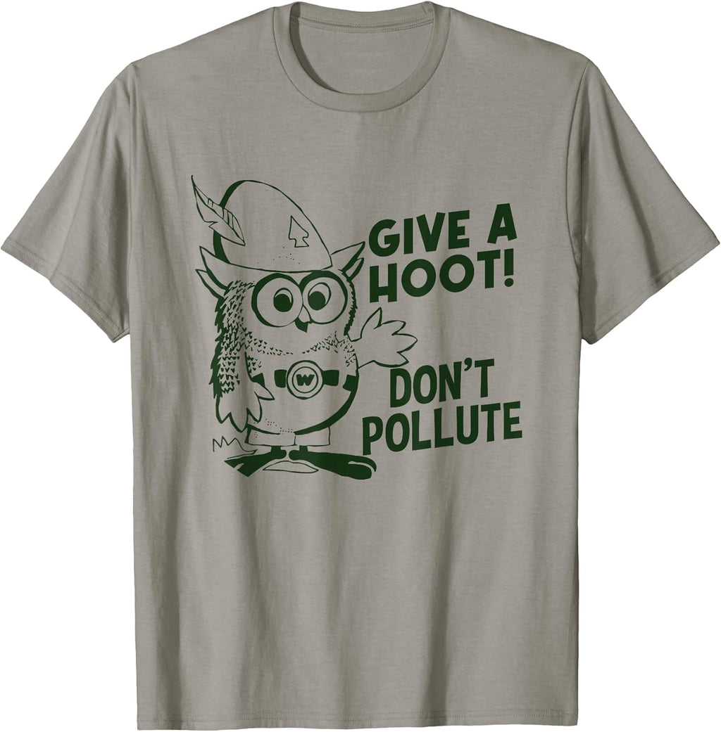 Funny Owl Pun, Don't Pollute Apparel, Give a Hoot - Adult & Kids T-Shirts, Sweatshirts & Hoodies apparel design preview 1