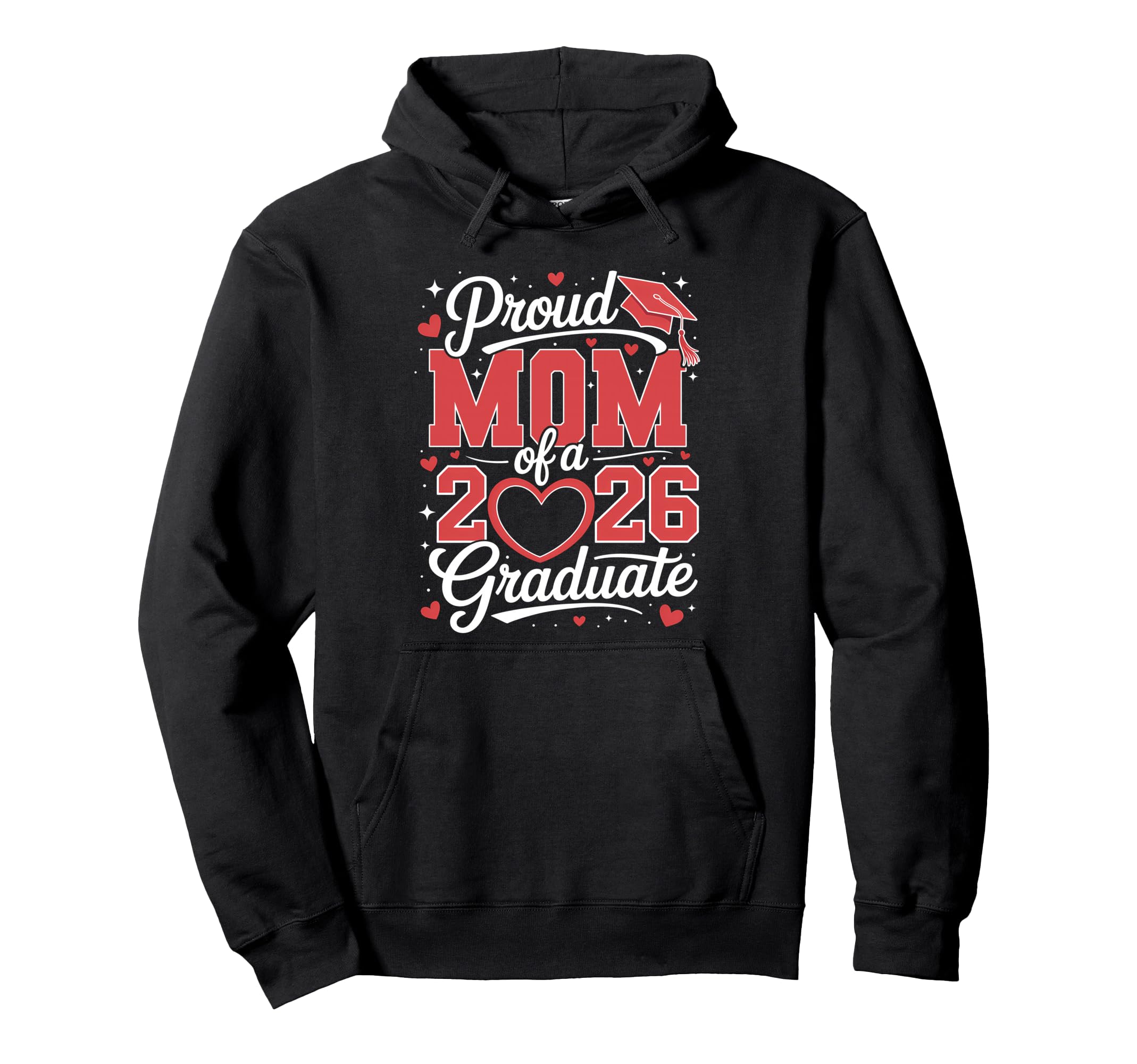 Proud Mom 2026 Graduate Senior Hoodie - Minimalist Print for Adults - T-Shirt, Sweatshirt, Hoodie
