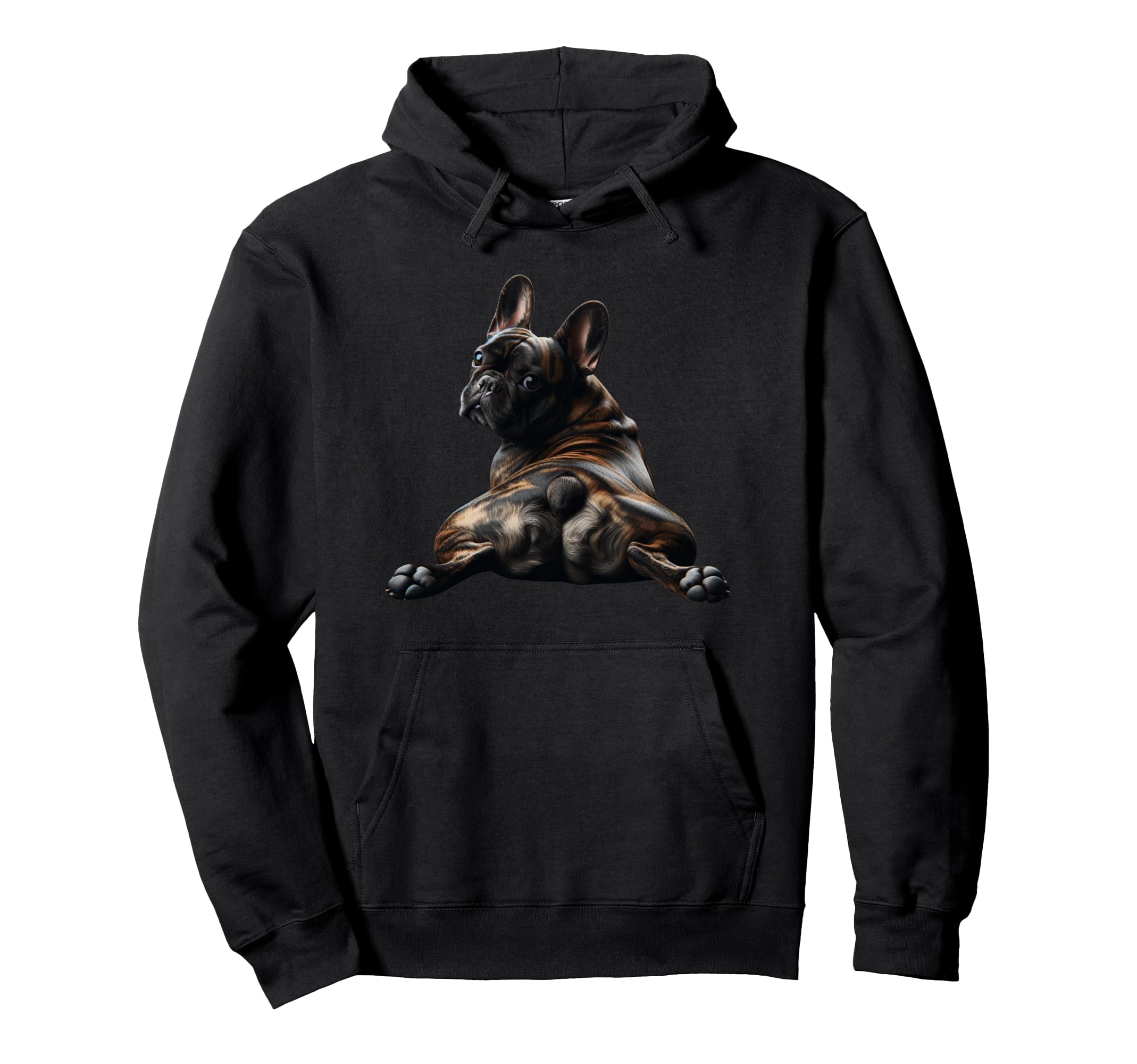 Reverse Brindle French Bulldog Frenchie Hoodie - Unique Graphic for Adults - T-Shirt, Sweatshirt, Hoodie