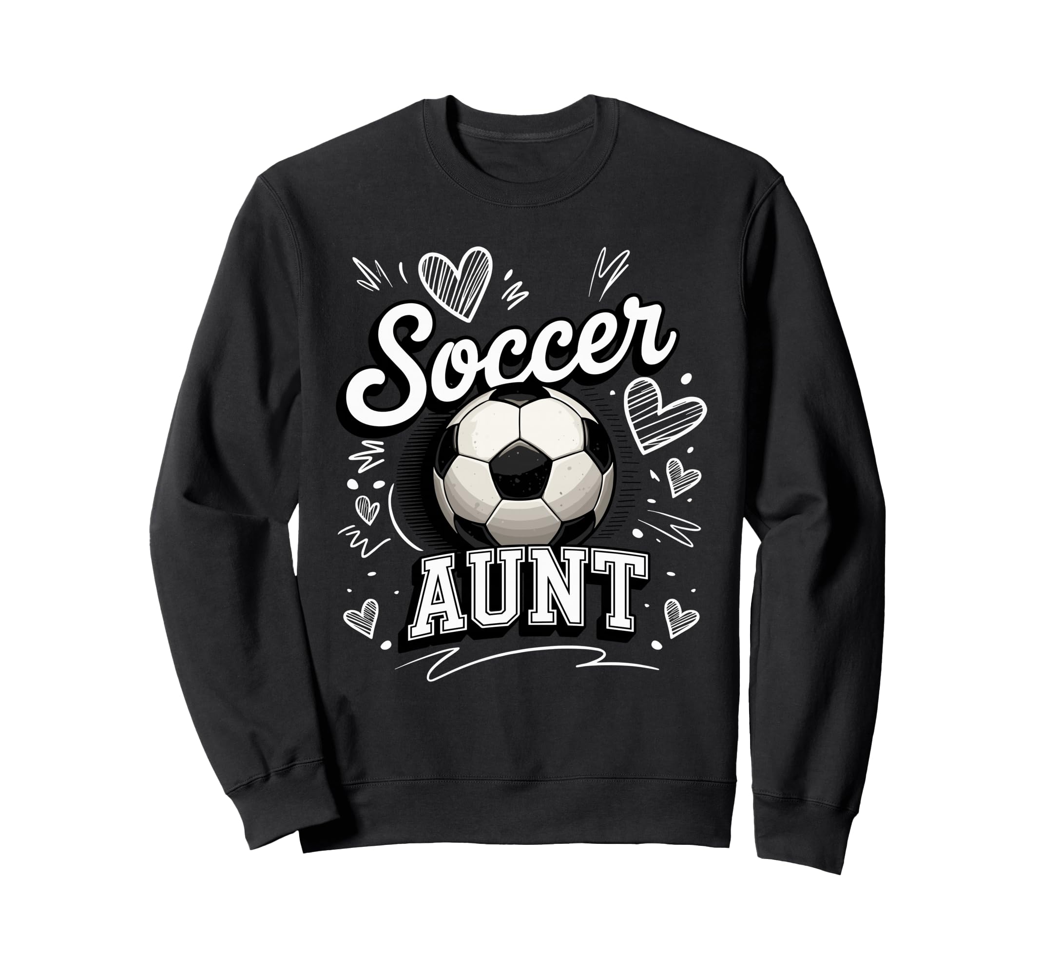 Soccer Aunt Heart Football Sweatshirt - Casual Everyday Wear for Adults - T-Shirt, Sweatshirt, Hoodie